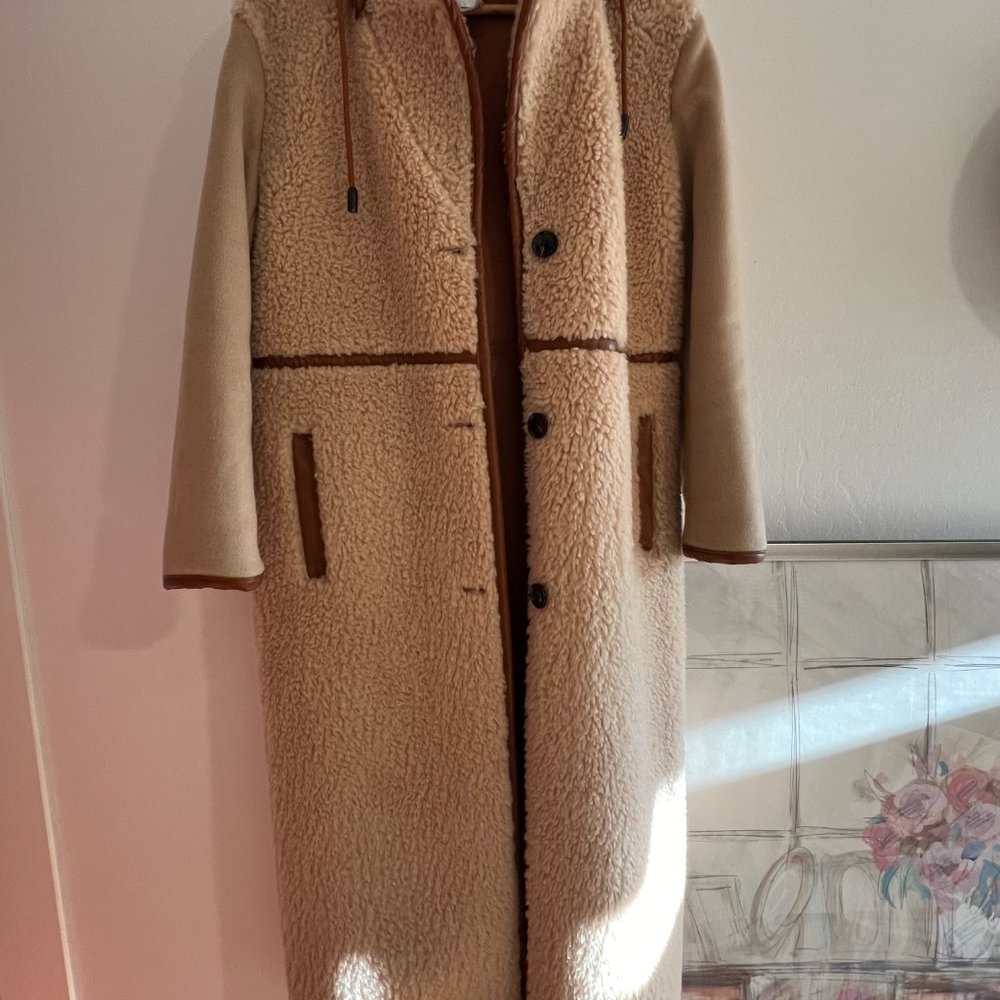 Forte Forte Long Eco Shearling Hooded Coat / Sold Out